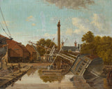 pieter-godfried-bertichen-1823-varvet-st-jagoon-bickers-eiland-amsterdam-konsttryck-fin-konst-reproduktion-väggkonst-id-avskadtjt