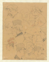 leo-gestel 1891年-素描表在奶酪市场上打字的kopstudies美术印刷精美的艺术复制品墙上艺术id-avskw7p8f