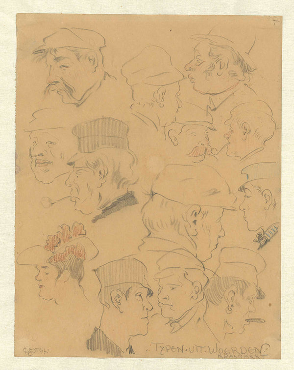 leo-gestel-1891-sketch-sheet-kopstudies-of-typing-on-the-cheese-market-art-print-fine-art-reproduction-wall-art-id-avskw7p8f