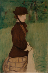 edouard-manet-1879，年轻的女人在一个花园里，年轻的女人，在一个花园里，艺术打印精美的艺术复制品，墙上的艺术，idavtgr44pb