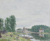 alfred-sisley-1892-the-matrat-båtvarvet-moret-sur-loing-regnväder-konst-tryck-finkonst-reproduktion-väggkonst-id-avu02hsv1