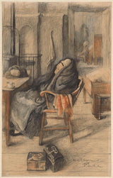 marie-de-roode-heijermans-1905-室內與坐著的老婦人藝術印刷美術複製品牆藝術 id-avukkxsgp