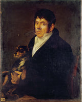 anoniem-1810-portret-van-'n-man-met-'n-hond-kunsdruk-fynkuns-reproduksie-muurkuns