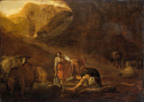 彼得·博丁·範·拉爾-1630-一個牧羊人和一個洗衣婦在春天藝術印刷品美術複製品牆藝術 id-avv3mnv4a