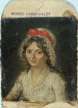 ecole-francaise-1790-portrét-ženy-revolučnej-éry-umelecká tlač-výtvarná-umelecká reprodukcia-nástenné-umenie