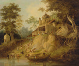 威廉·丹尼尔1825年，恒河银行的艺术印刷精美的艺术复制品墙艺术idavyfk6ywo