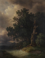 josef-kriehuber-1856-donderstorm-landskap-kuns-druk-fyn-kuns-reproduksie-muurkuns-id-avygnnka3