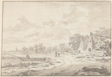 onbekend-1756-landschap-met-enkele-huizen-aan-het-water-art-print-fine-art-reproductie-wall-art-id-avyzd1ynh