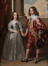 anthony-van-dyck-1641-william-ii-książę-pomarańczy-i-jego-panna młoda-mary-stuart-art-print-reprodukcja-dzieł sztuki-wall-art-id-avzfwl8us