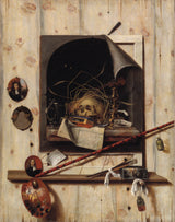 Cornelis-norbertus-gysbrechts-1668-trompe-loeil-with-ateliervaeg-and-vanitas-靜物-藝術印刷-美術複製品-牆藝術-id-aw13dek3z