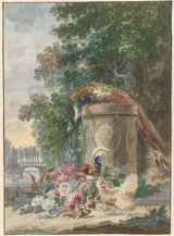 arie-lamme-1775-孔雀和家禽在公园里被狗追逐-艺术印刷-美术-复制-墙-艺术-id-aw1su8wj2