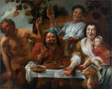 jacob-atelier-de-jordaens-1644-il-satiro-e-il-contadino-stampa-d'arte-riproduzione-arte-parete