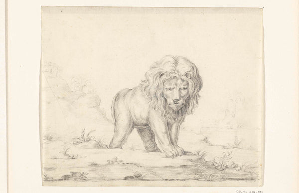 jean-bernard-1775-ongoing-lion-from-the-front-art-print-fine-art-reproduction-wall-art-id-aw285ftz0