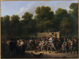 louis-leopold-boilly-1822-verspreiding-van-wyn-en-eetbare-na-die-champs-elysees-by-geleentheid-van-die-konings-partytjie-kunsdruk-kuns-reproduksie- muurkuns