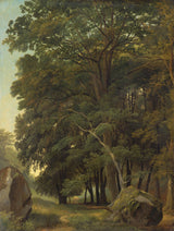 ramsay-richard-reinagle-1833-en-skogsbevuxen-landskapskonst-tryck-fin-konst-reproduktion-väggkonst-id-aw65fg3lq