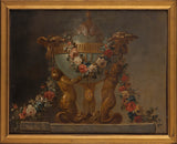 Franse-skilder-18de-eeuse-parfuumbrander-ondersteun-deur-baba-tritons-en-geslinger-met-blomme-kuns-druk-fyn-kuns-reproduksie-muurkuns-id-aw6nr3d0j