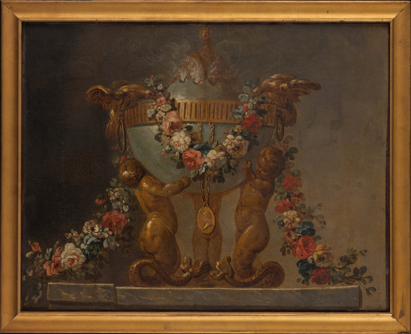 french-painter-18th-century-perfume-burner-supported-by-baby-tritons-and-garlanded-with-flowers-art-print-fine-art-reproduction-wall-art-id-aw6nr3d0j