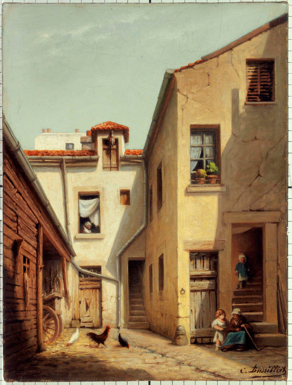 c-bussilliet-1890-interior-courtyard-in-menilmontant-art-print-fine-art-reproduction-wall-art