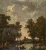 onbekend-1776-muurpapier-sels-kinderring-met-'n-Nederlandse-landskap-met-rivierkunsdruk-fynkuns-reproduksie-muurkuns-id-aw9qfz6h1