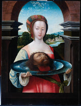 雅各布-科內利斯-範-oostsanen-1524-莎樂美與施洗者約翰的頭藝術印刷品美術複製品牆藝術 ID-awb99h3bn