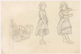 jozef-israels-1834-três-estudos-de-uma-garota-em-pé-e-sentada-impressão-de-arte-reprodução-de-belas-artes-arte-de-parede-id-awcxkvfs7