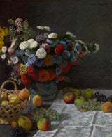 クロード・モネ-1869-花と果物のある静物-アート-プリント-ファインアート-複製-ウォールアート-id-awdkuluii