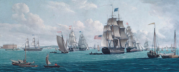 thomas-thompson-1820-the-u-s-ship-franklin-with-a-view-of-the-bay-of-new-york-art-print-fine-art-reproduction-wall-art-id-awdpscox4