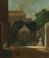 cornelis-troost-1740-an-amsterdami kanali-maja-aia-kunstitrükk-fine-art-reproduction-wall-art-id-awek17ijk