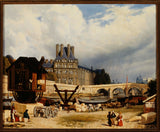 arthur-henry-roberts-1843-tuilerierna-och-pont-royal-i-1843-konsttryck-finkonst-reproduktion-väggkonst