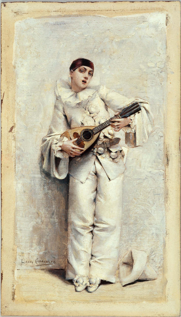 leon-francois-comerre-1884-pierrot-art-print-fine-art-reproduction-wall-art