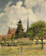 camille-pissarro-1884-kościół-w-eragny-art-print-reprodukcja-dzieł sztuki-sztuka-ścienna-id-awgeud5uu