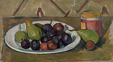 保羅·塞尚-盤子與水果和果醬罐-盤子與水果-醃製盆栽藝術印刷-美術複製品-牆藝術-id-awha9cr5z