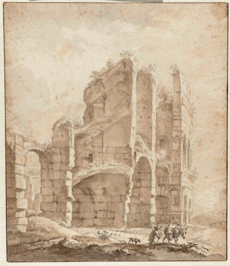 unknown-1635-part-of-the-colosseum-with-a-donkey-driver-art-print-fine-art-reproduction-wall-art-id-awhsp641k