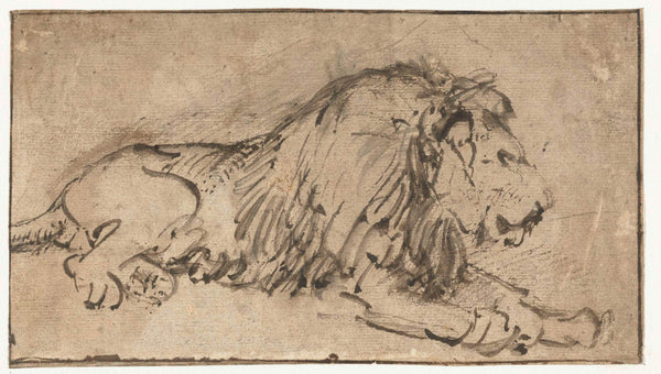 rembrandt-van-rijn-1660-recumbent-lion-facing-right-art-print-fine-art-reproduction-wall-art-id-awiia89e3