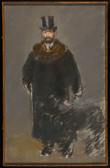 edouard-manet-1883-კაცი-ძაღლთან-ხელოვნება-ბეჭდვა-სახვითი-ხელოვნება-რეპროდუქცია-კედელი-ხელ-იდ-ავხსვალა