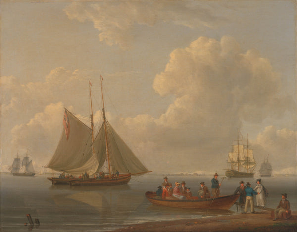 william-anderson-1825-a-wherry-taking-passengers-out-to-two-anchored-packets-art-print-fine-art-reproduction-wall-art-id-awkldosmd