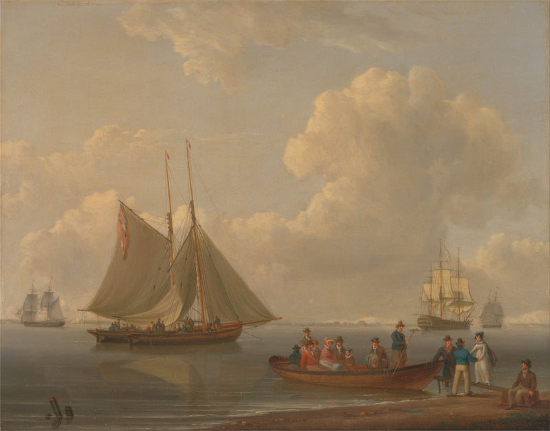 william-anderson-1825-a-wherry-taking-passengers-out-to-two-anchored-packets-art-print-fine-art-reproduction-wall-art-id-awkldosmd