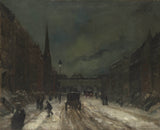 Roberts Henrijs 1902. gada ielas ainava ar sniegu