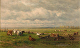威廉-羅洛夫斯-i-1880-草地景觀與牛藝術印刷美術複製品牆藝術 id awkxuajdh