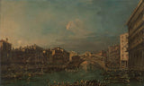 弗朗西斯科·瓜爾迪-1780-大運河上的賽船會在里亞托橋附近藝術印刷品美術複製品牆藝術 id-awlfacn4y