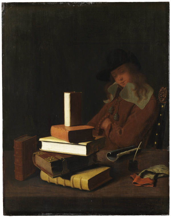 constantin-verhout-1663-the-sleeping-student-art-print-fine-art-reproduction-wall-art-id-awnictuli