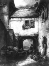alexandre-gabriel-decamps-1860-binnenplaats-kunstprint-fine-art-reproductie-muurkunst-id-awnu8uj4g
