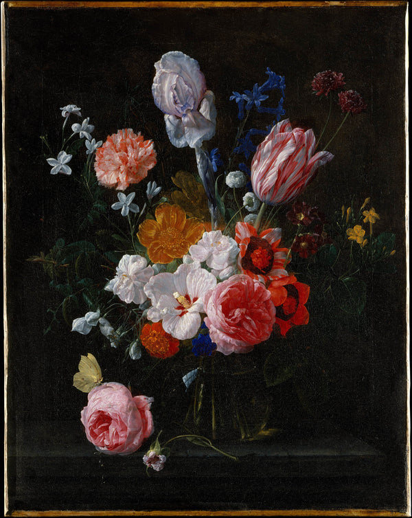 nicolaes-van-veerendael-1662-a-bouquet-of-flowers-in-a-crystal-vase-art-print-fine-art-reproduction-wall-art-id-awodsjcvw