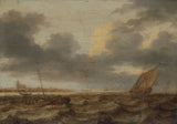 jan-porcellis-1630-bateaux-de-pêche-dans-les-eaux-clapoteuses-impression-d'art-reproduction-d'art-art-mural-id-awp132dws