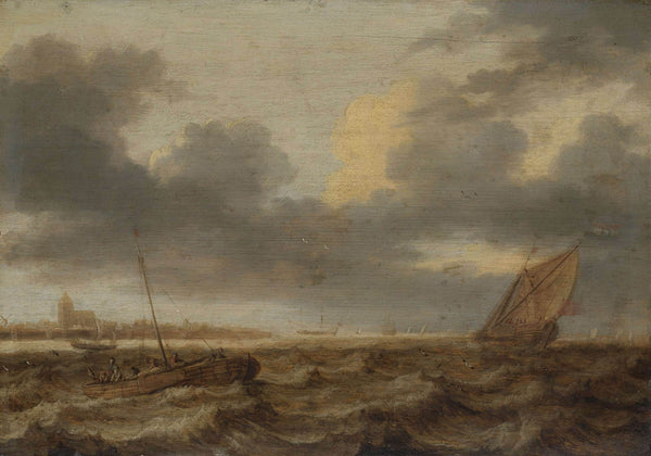 jan-porcellis-1630-fishing-boats-in-choppy-waters-art-print-fine-art-reproduction-wall-art-id-awp132dws