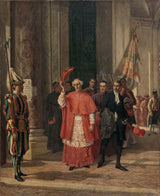 auguste-dutuit-1867-kardinaler-ud-af-vatikanet-ved-døren-af-det-schweizer-efter-en-høring-af-den-hellige-fader-kunst-print-fine-art-reproduction-wall-art