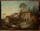 francois-boucher-1734-imaginært-landskab-med-Pfalz-bakken-fra-campo-vaccino-kunst-print-fine-art-reproduktion-vægkunst-id-awqpmp6hw