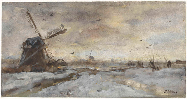 jacob-maris-1847-landscape-with-windmill-in-the-snow-art-print-fine-art-reproduction-wall-art-id-awqs9w7uq