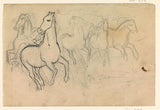 लियो-गेस्टेल-1891-स्केच-शीट-अध्ययन-घोड़ों-कला-प्रिंट-ललित-कला-पुनरुत्पादन-दीवार-कला-आईडी-awrdcywor