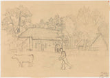 jozef-israels-1834-huis-met-tuin-kunstprint-kunst-reproductie-muurkunst-id-awvs2x9wh